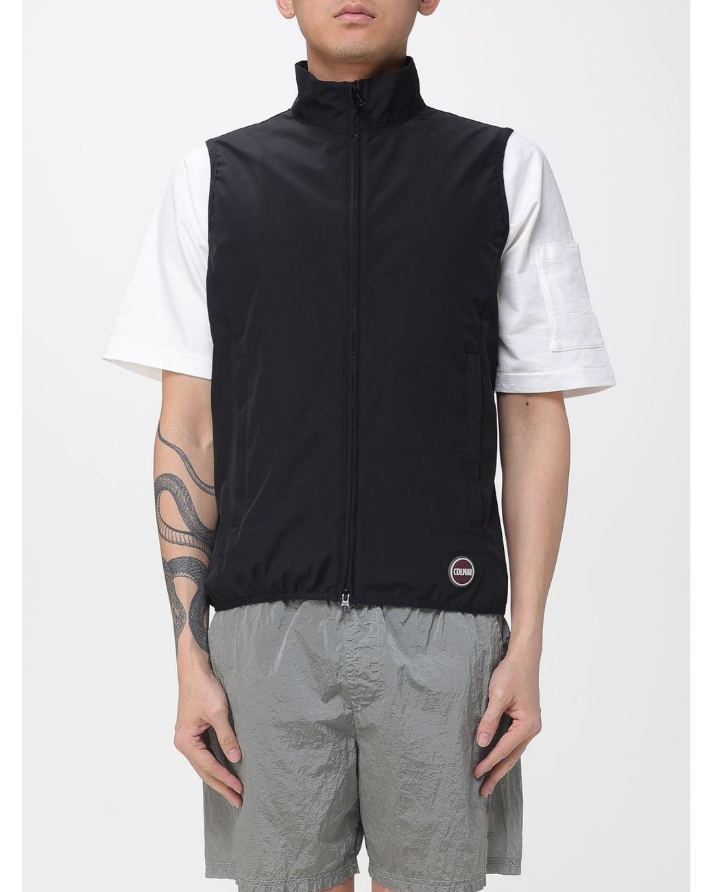 Colmar Black Stretch Technical Fabric Vest for men