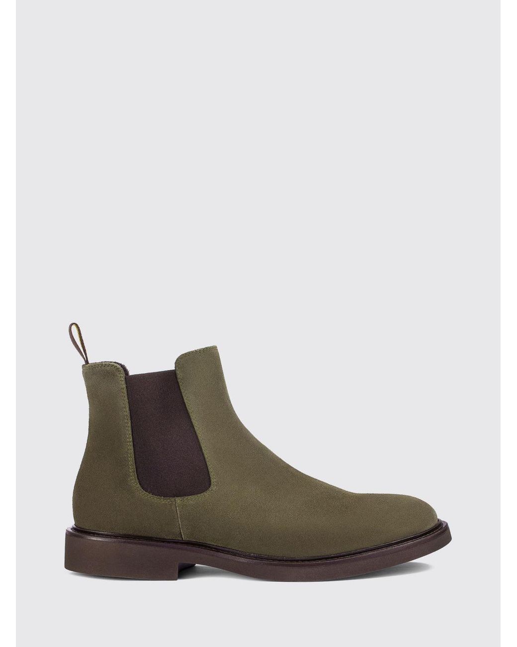 Doucal's Brown Suede Chelsea Boots With Rear Pull Tab for men