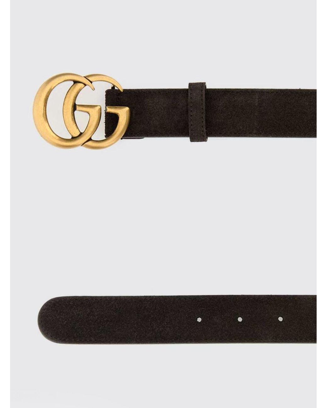 Gucci White Suede Belt With Gg Monogram Buckle for men