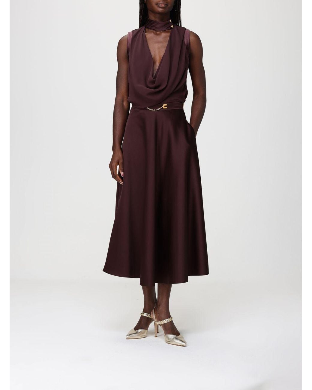 Elisabetta Franchi Red Viscose Top
