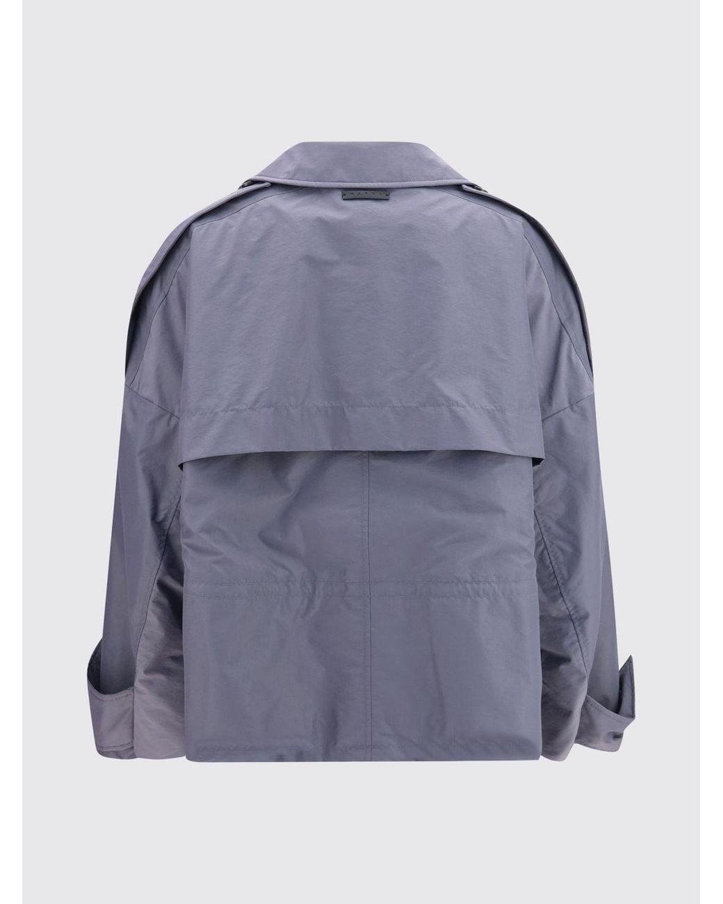 Marni Blue Relaxed Fit Short Trench Coat