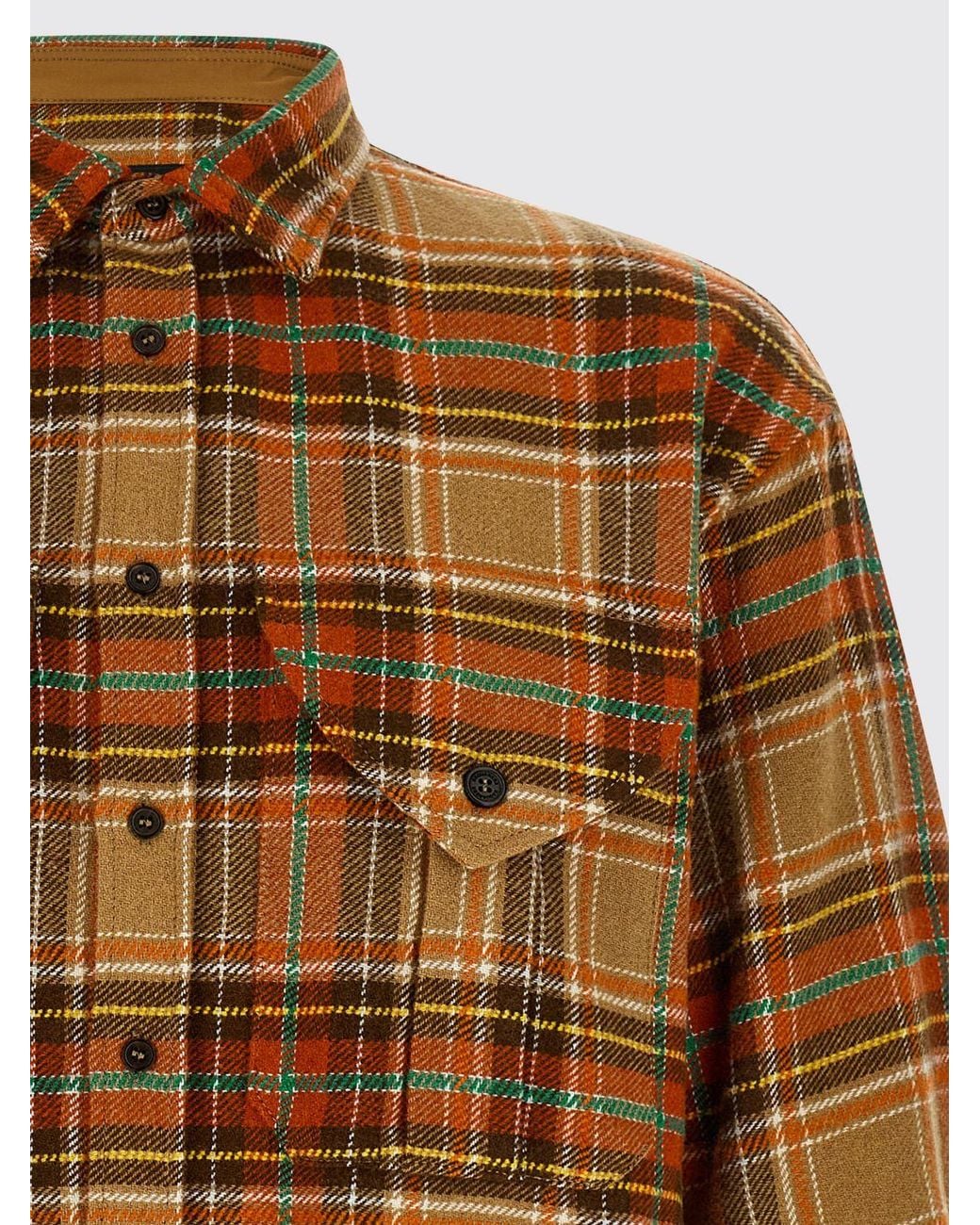 DSquared² Brown Relaxed Fit Tartan Wool-Blend Shirt With Flap Pockets for men