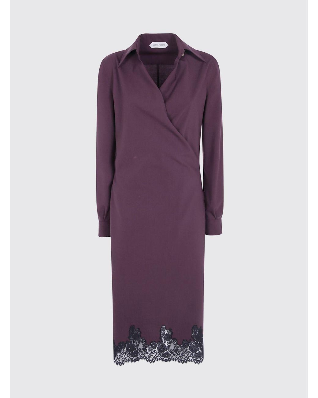 Alberta Ferretti Purple Midi Shirt Dress