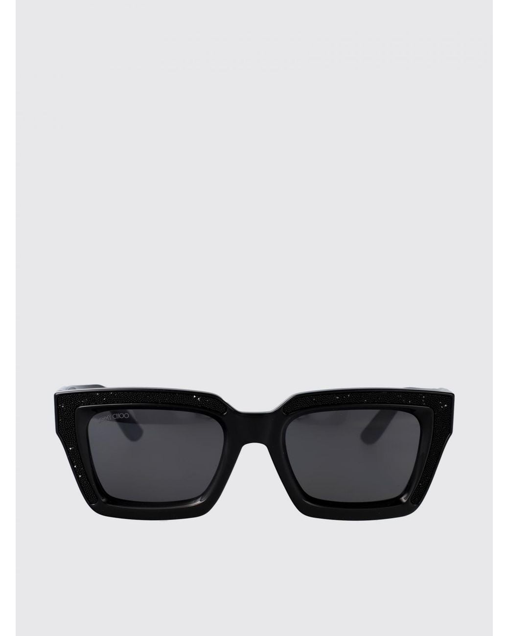 Jimmy Choo Black Megs/S Acetate Sunglasses With Rhinestones