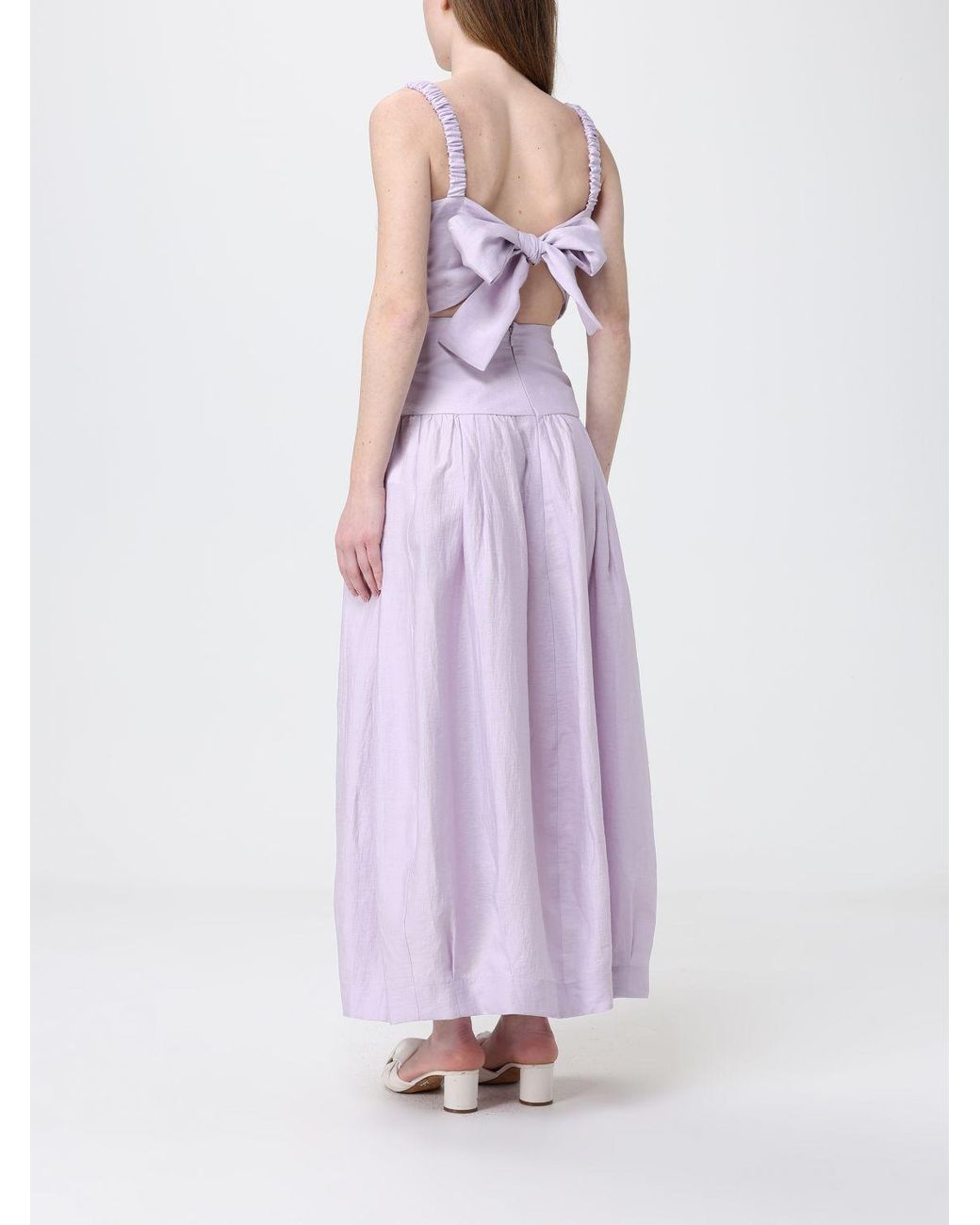 Tela Purple Linen Blend Dress