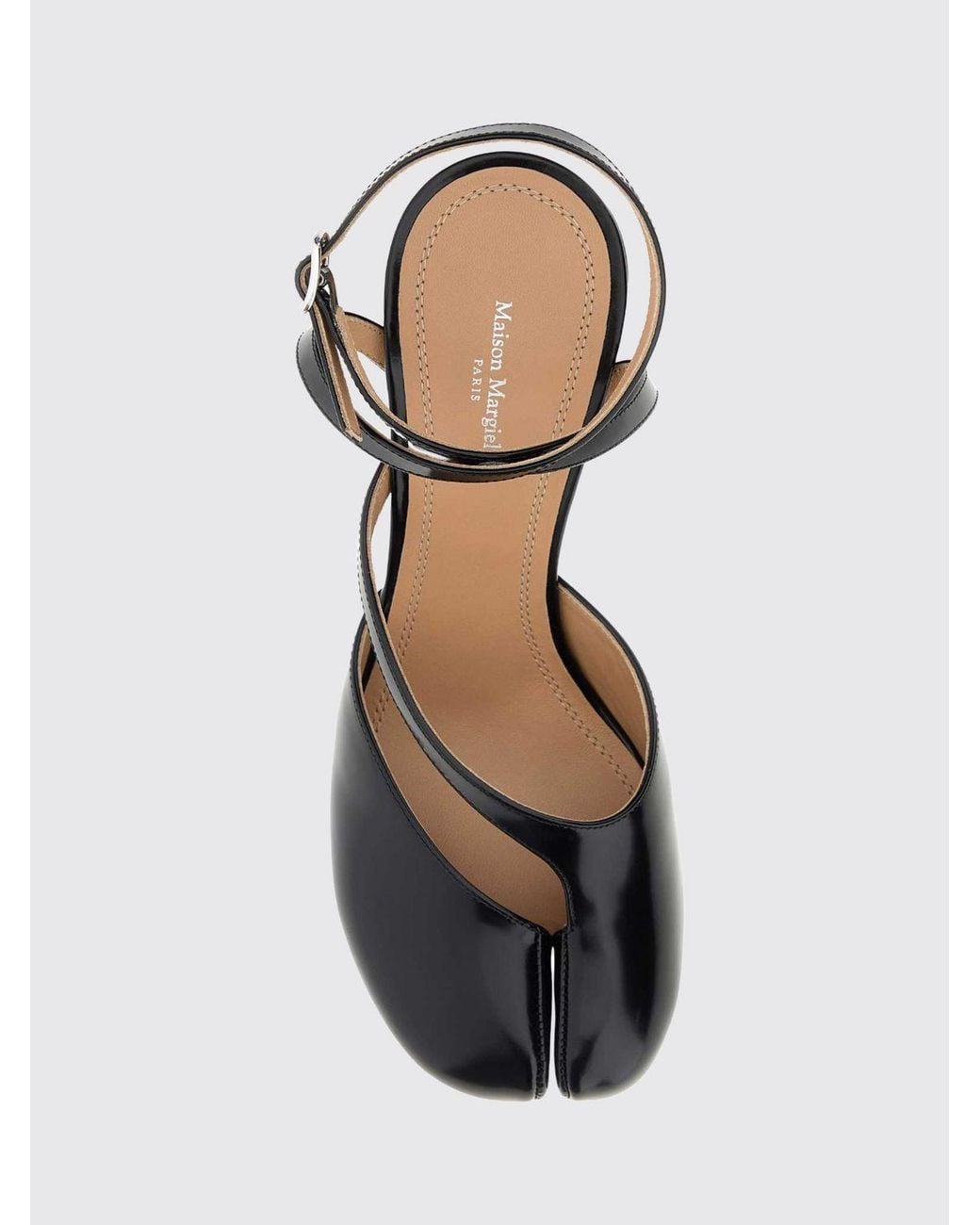 Maison Margiela Black Tabi Calfskin Court Shoes With High Cylindrical Heel