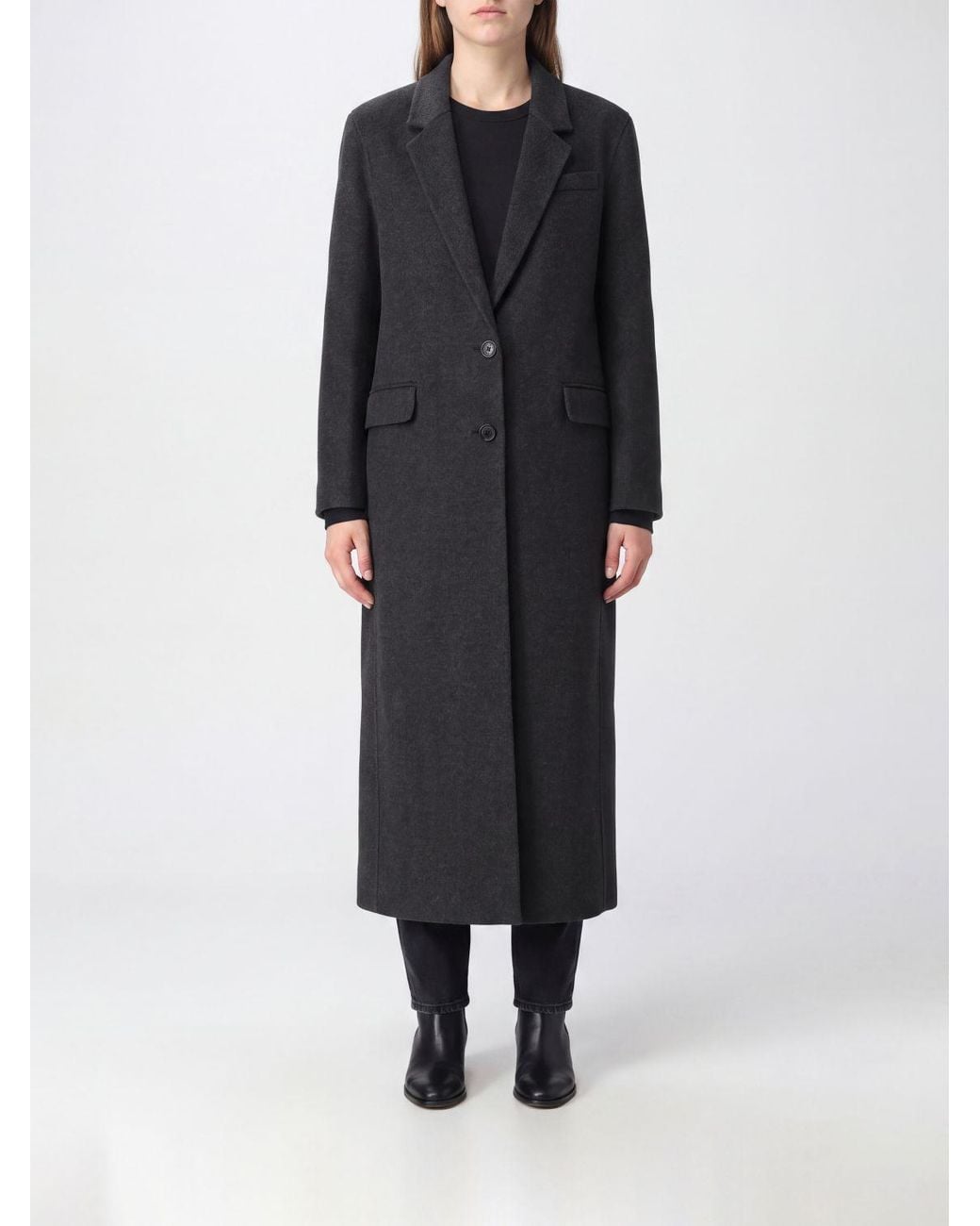 Isabel Marant Black Single-Breasted Long Coat