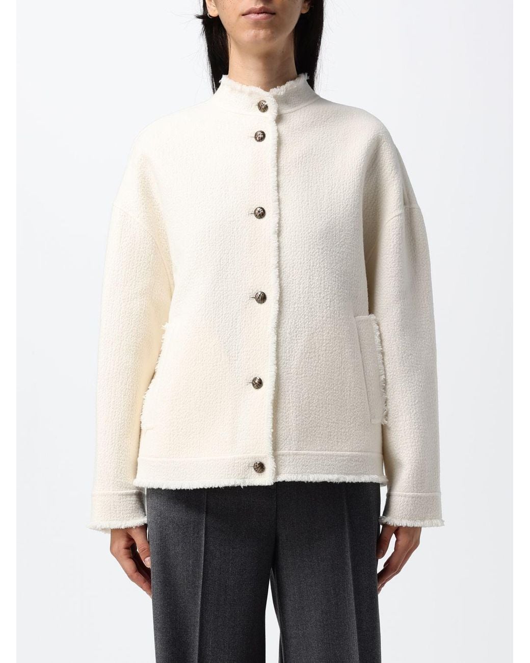 Max Mara Natural Single-Breasted Short Coat