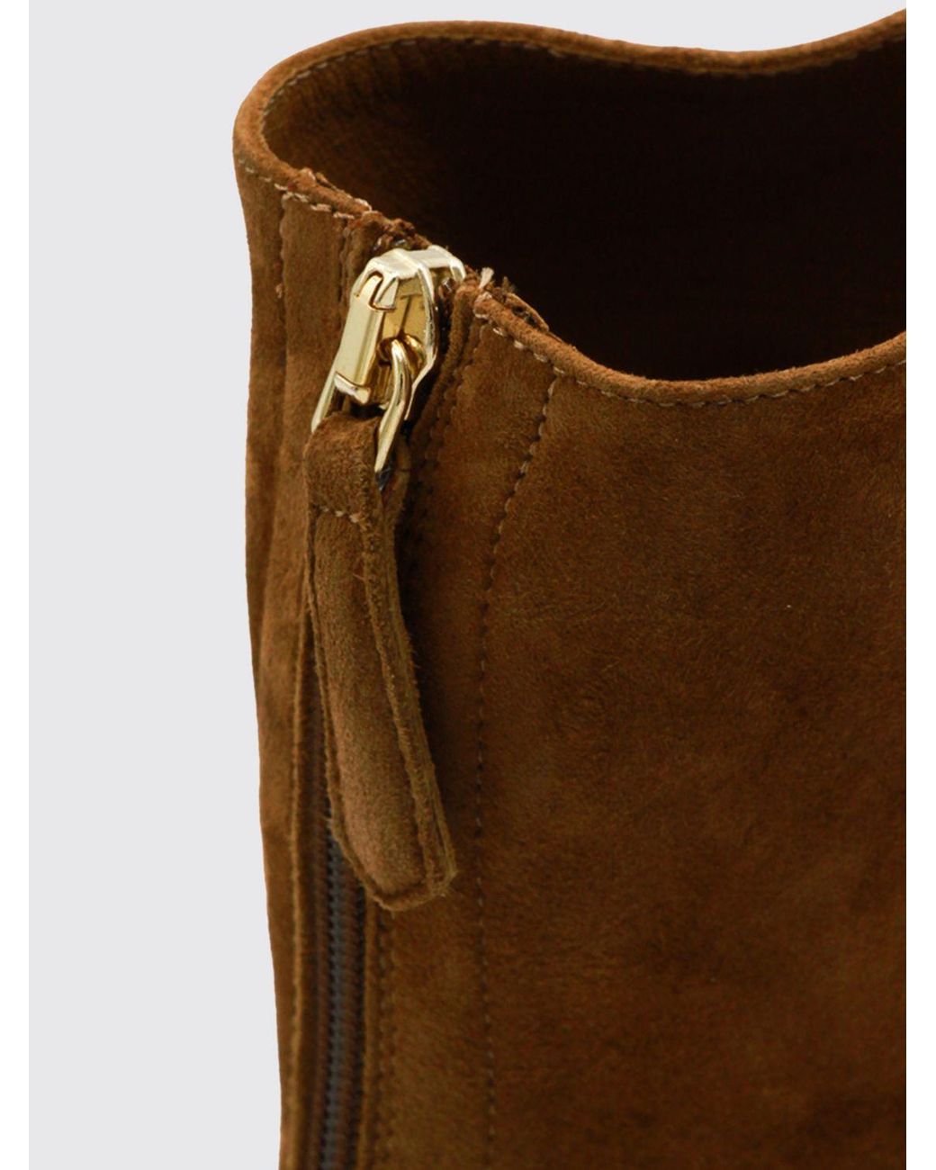 Aquazzura Brown Suede Ankle Boots With Spool Heel And Rear Zip Closure