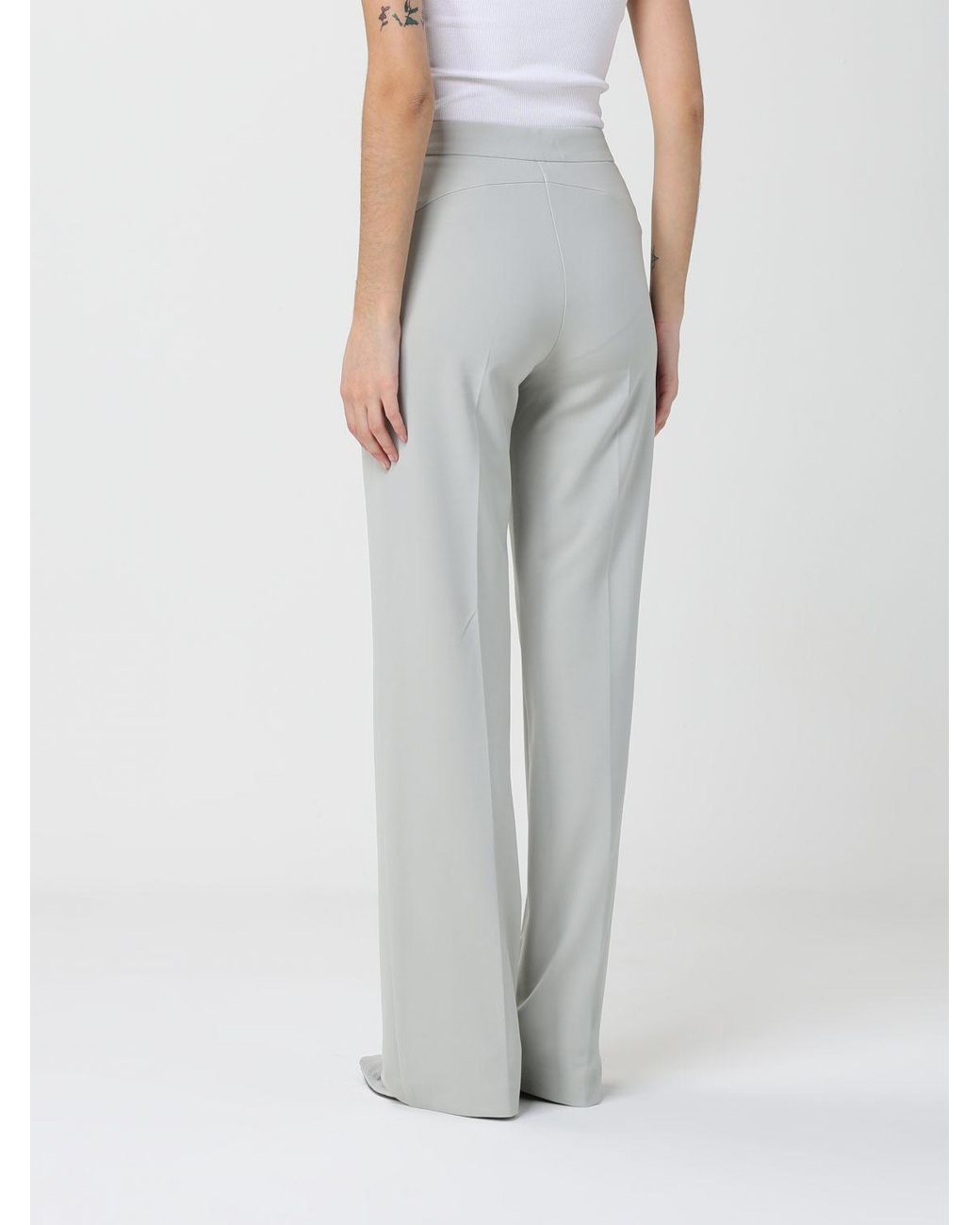 Pinko Gray Classic Crêpe Trousers