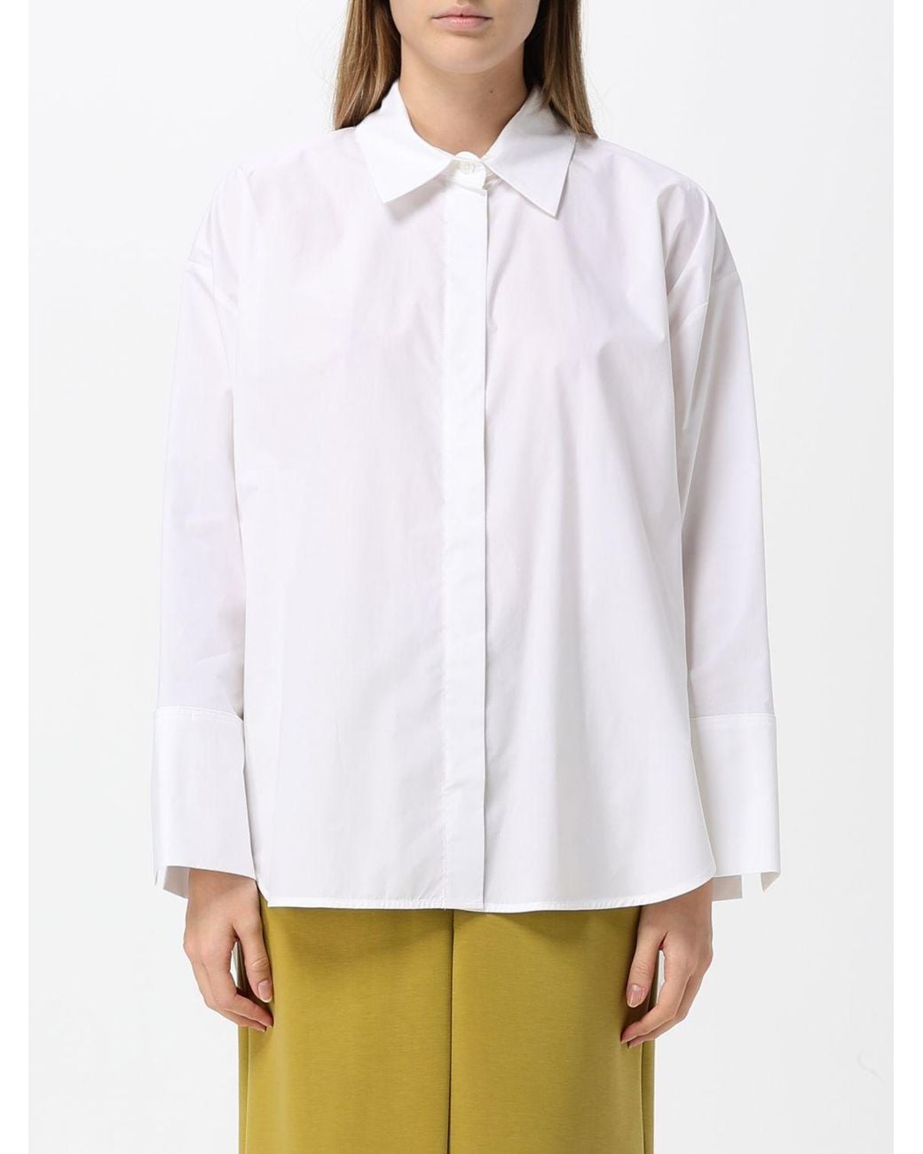 MEIMEIJ White Relaxed Fit Cotton Poplin Shirt