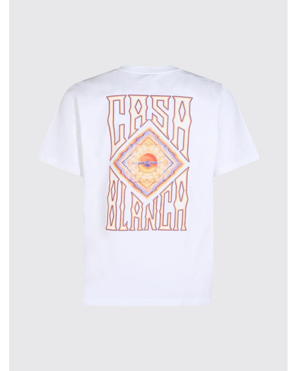 Casablanca White Graphic Print Organic Cotton Crew-Neck T-Shirt for men