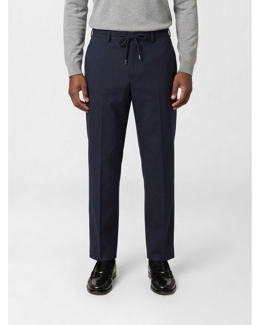Briglia 1949 Blue Wool Drawstring Trousers for men