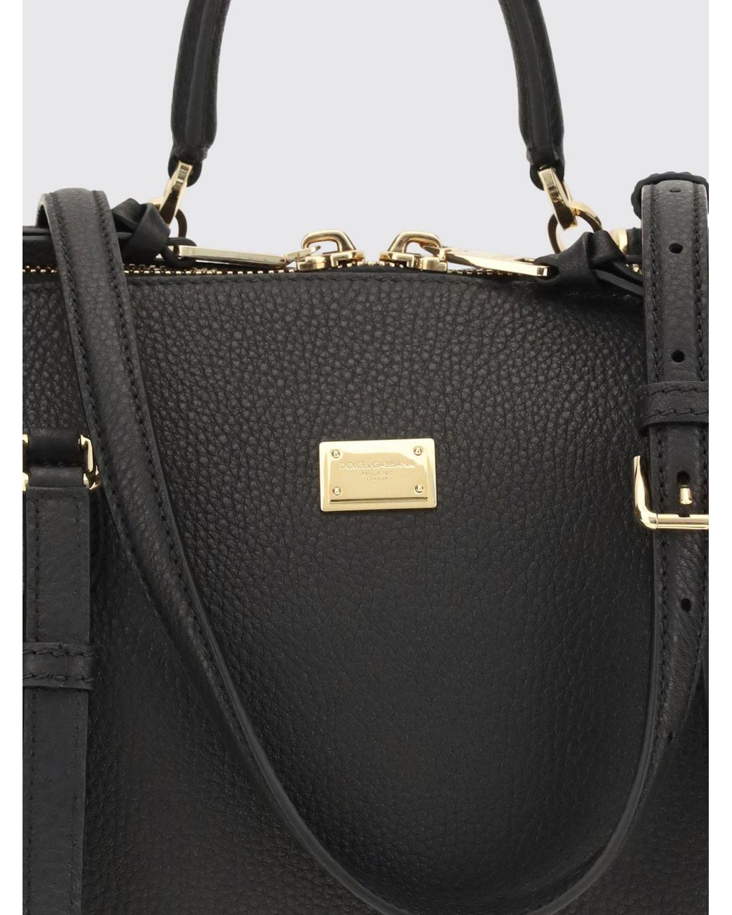 Dolce & Gabbana Black Dolce &Amp Gabbana Vittoria Grained Calfskin Shoulder Bag