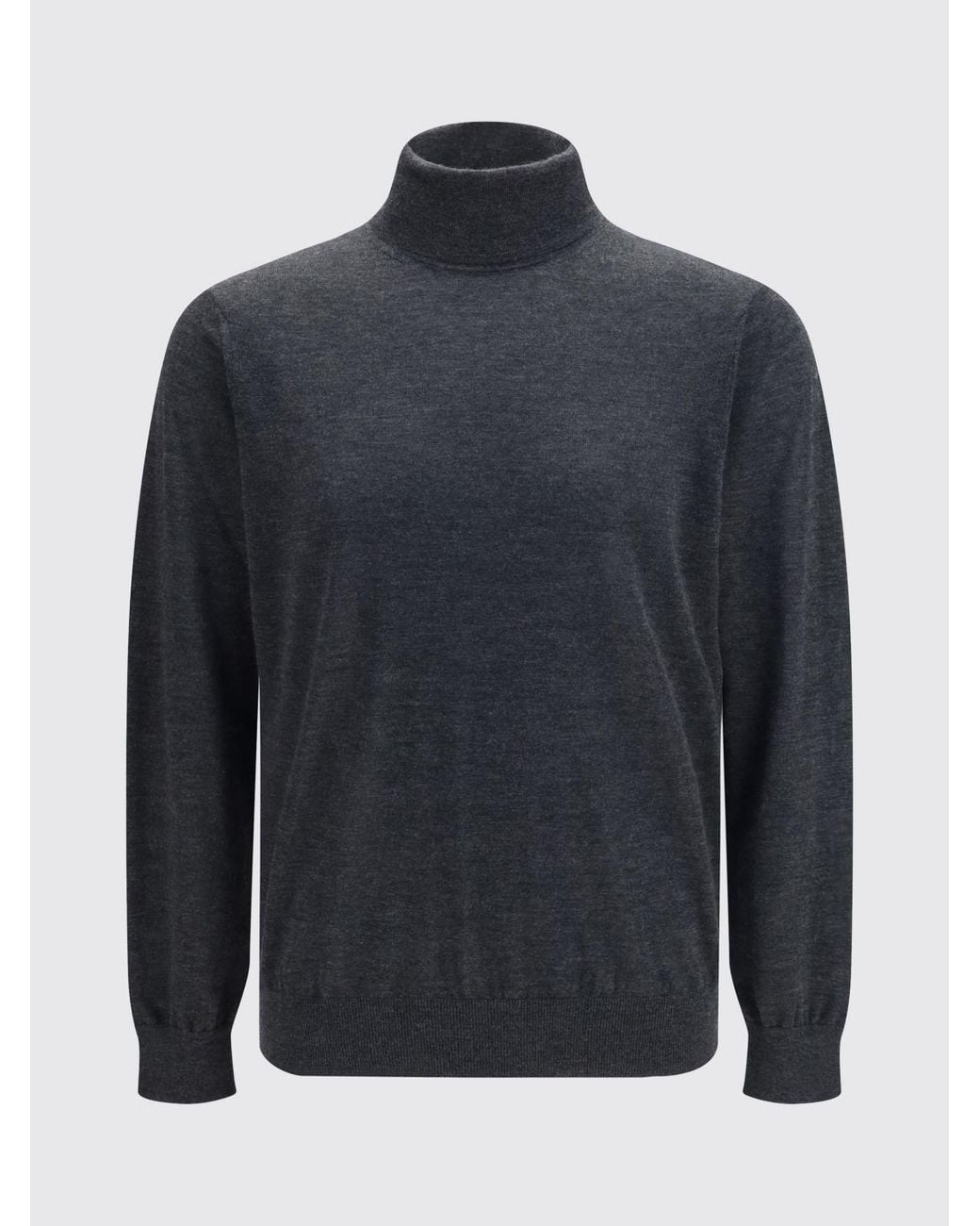 Giorgio Armani Blue Pure Cashmere Turtleneck With Long Sleeves And Ribbed Trims for men