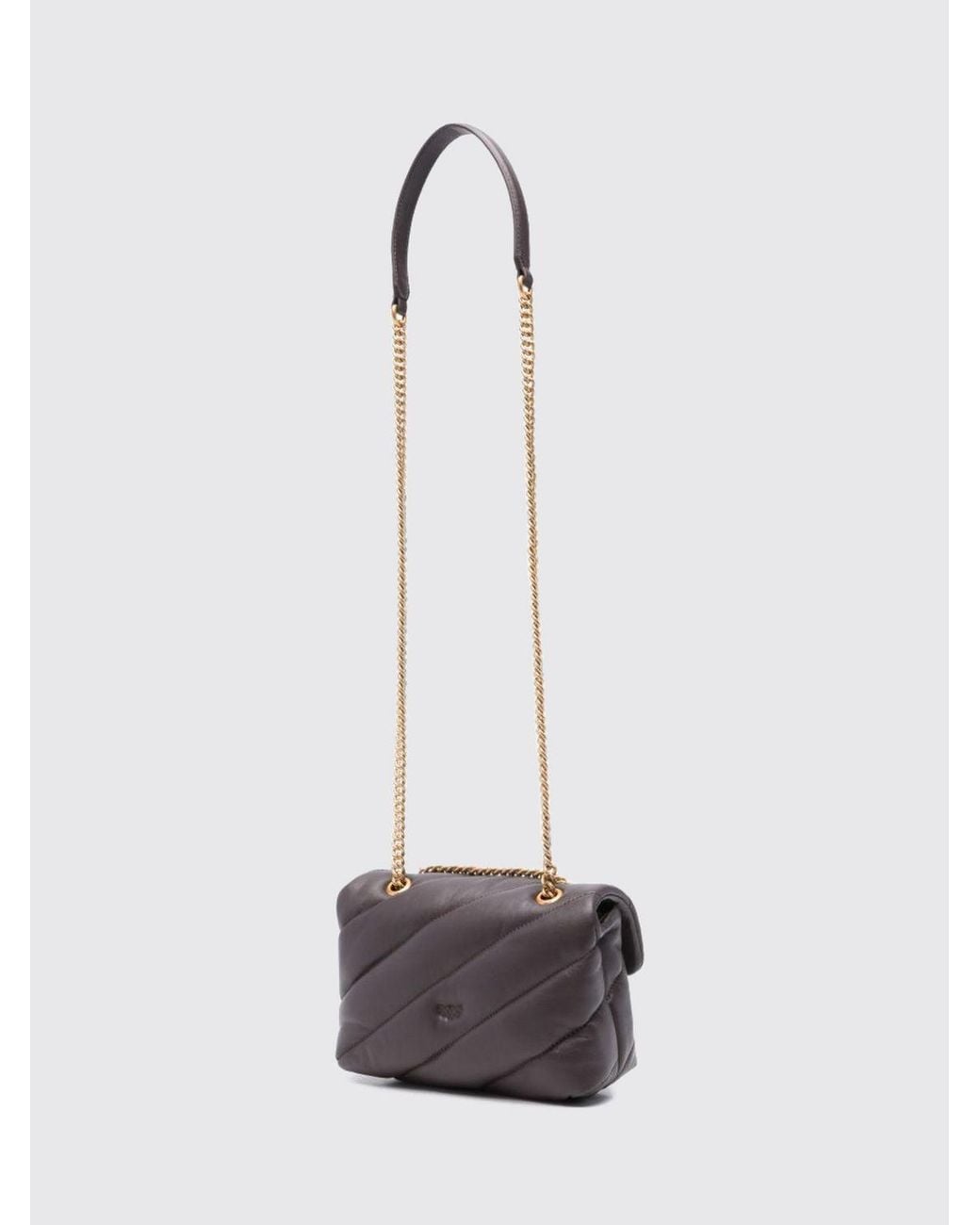 Pinko White Classic Love Bag Puff Matelassé Nappa Mini Shoulder Bag With Logo