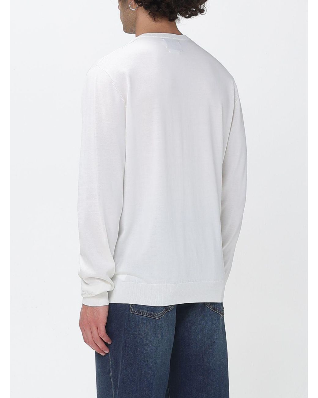 Mc2 Saint Barth White Basic Crew Neck Sweater for men