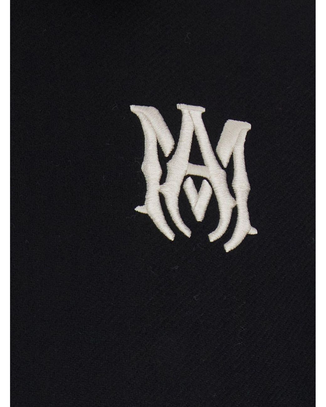 Amiri Blue Varsity Monogram Wool Blend Bomber Jacket for men