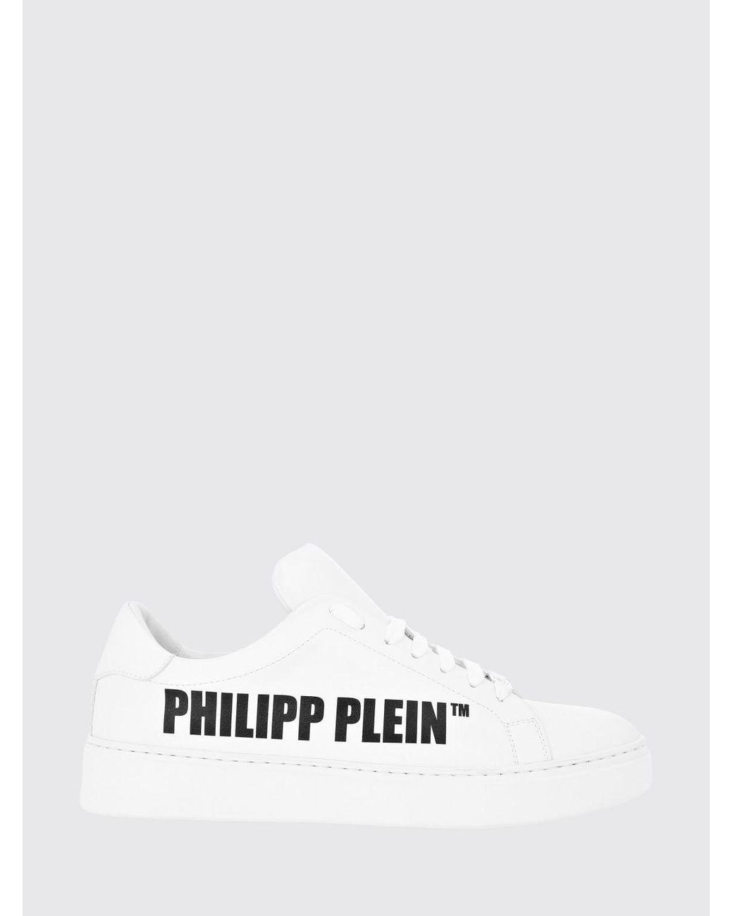 Philipp Plein White Low-Top Lace-Up Sneakers for men