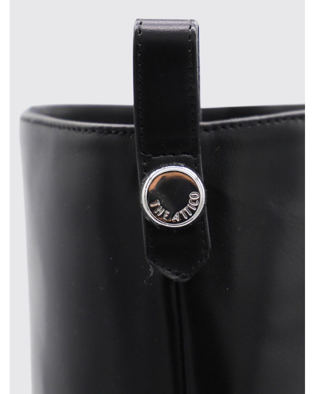 The Attico Black Lea Smooth Leather Knee-High Boots With Curved Heel