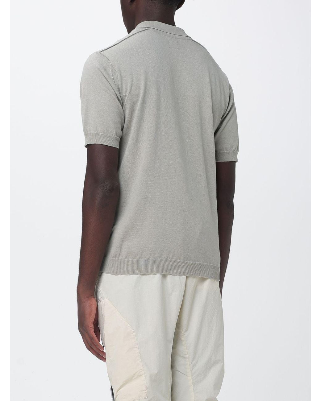 C P Company Gray Cotton Polo Shirt for men