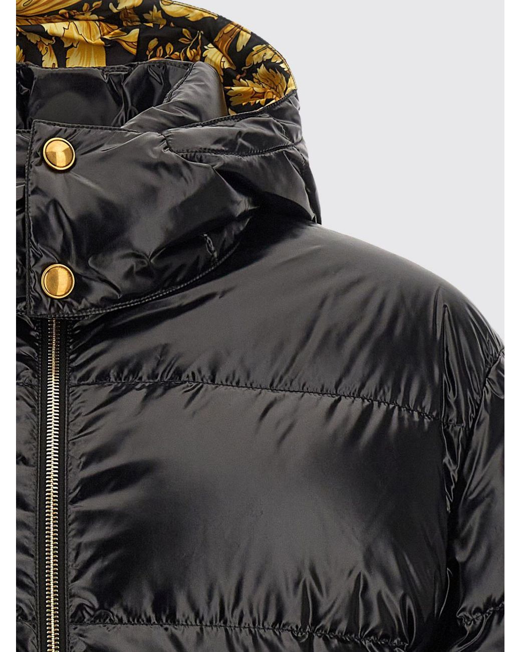 Versace Blue Water-Repellent Nylon Down Jacket With Hood And Medusa Logo for men