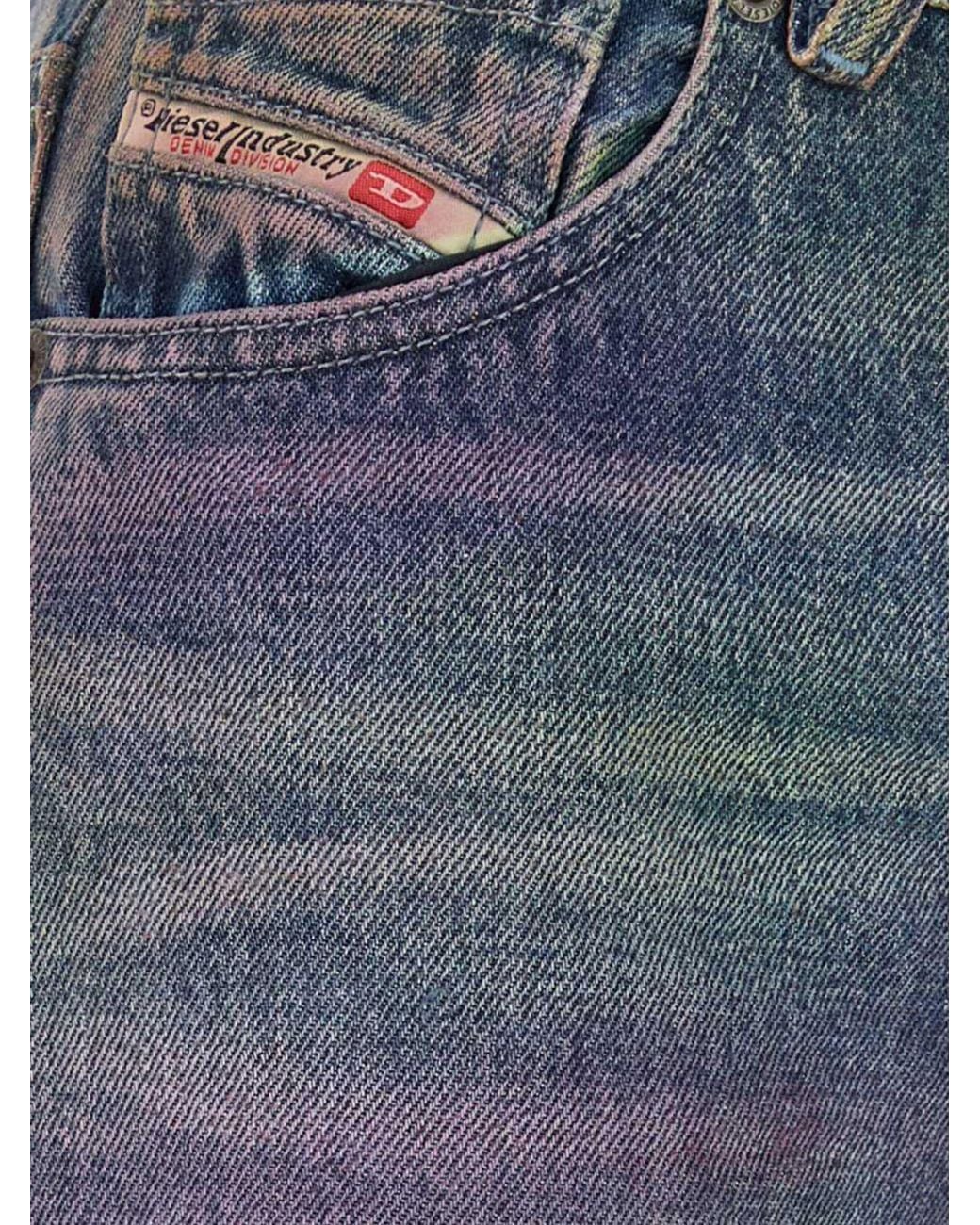 DIESEL Blue D-Lie Mid-Rise Straight Fit Jeans