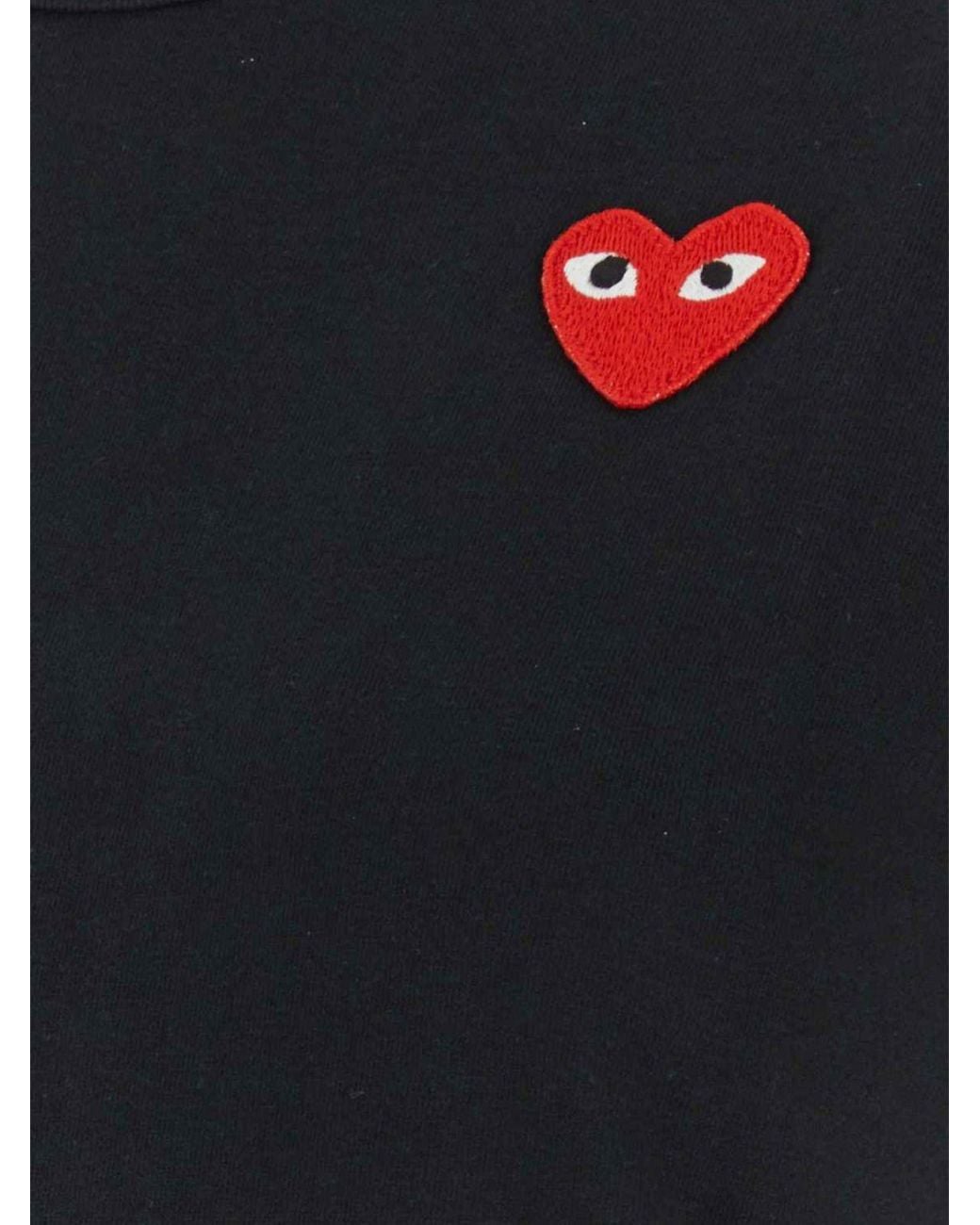 COMME DES GARÇONS PLAY Black Comme Des Gar&Ccedil	Ons Play Contrast Logo Cotton Crew-Neck T-Shirt