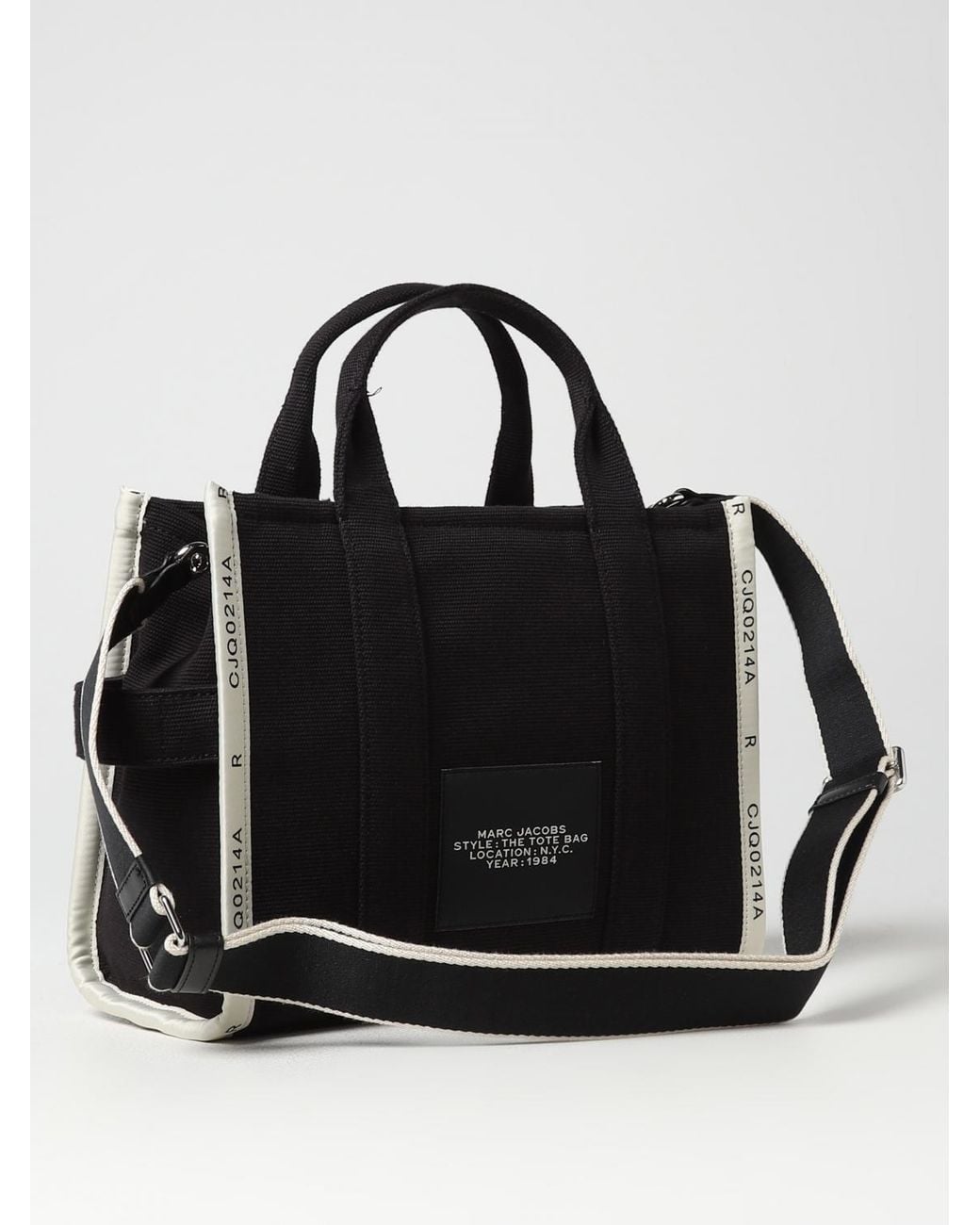 Marc Jacobs Black The Tote Bag Aus Canvas Mit Gesticktem Logo