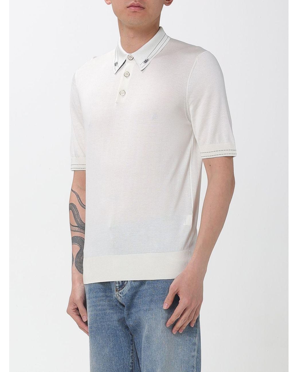 Dolce & Gabbana Gray Dolce &Amp Gabbana Silk Polo Shirt for men