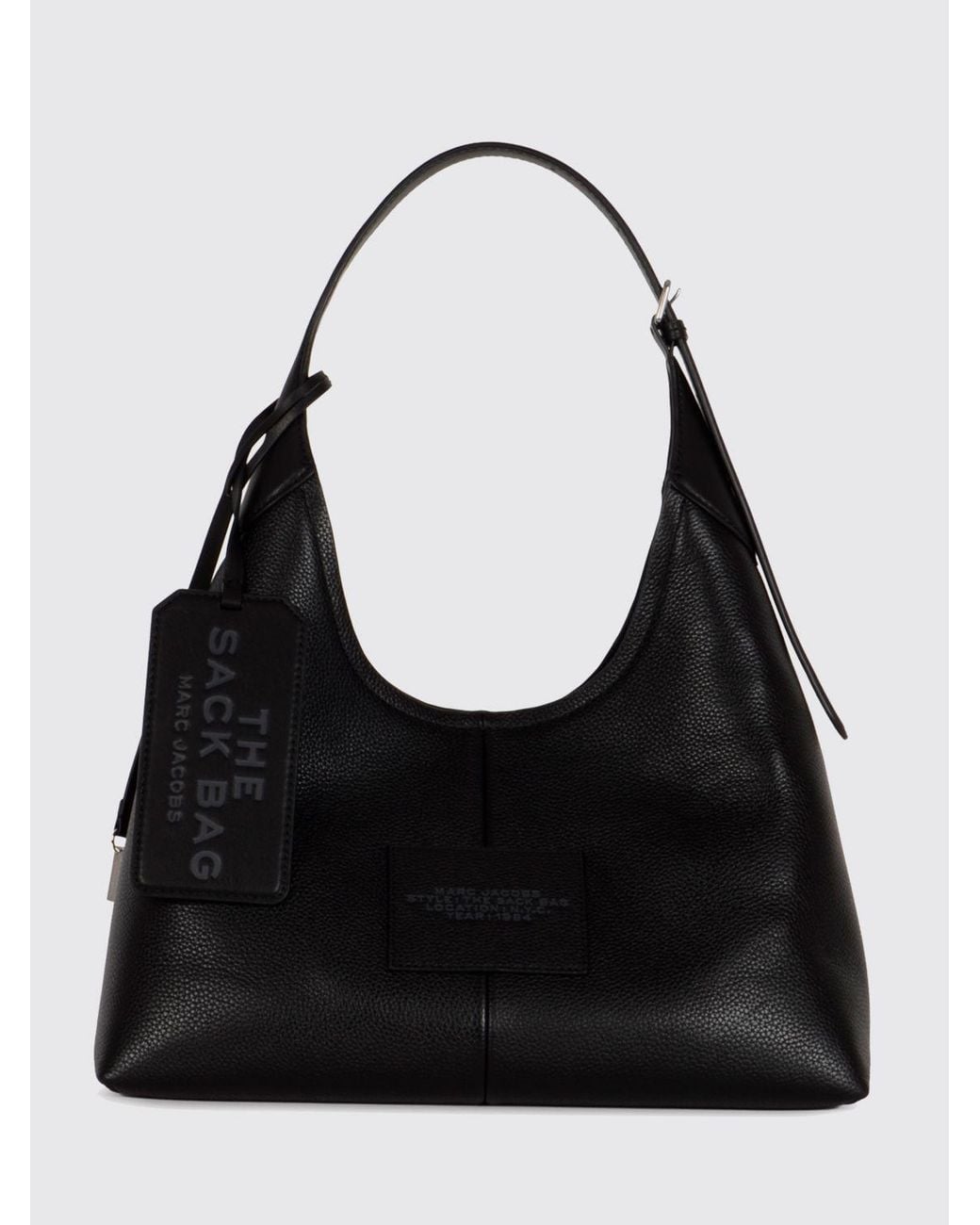 Marc Jacobs Black The Sack Large Leather Shoulder Bag With Adjustable Handle And Charm