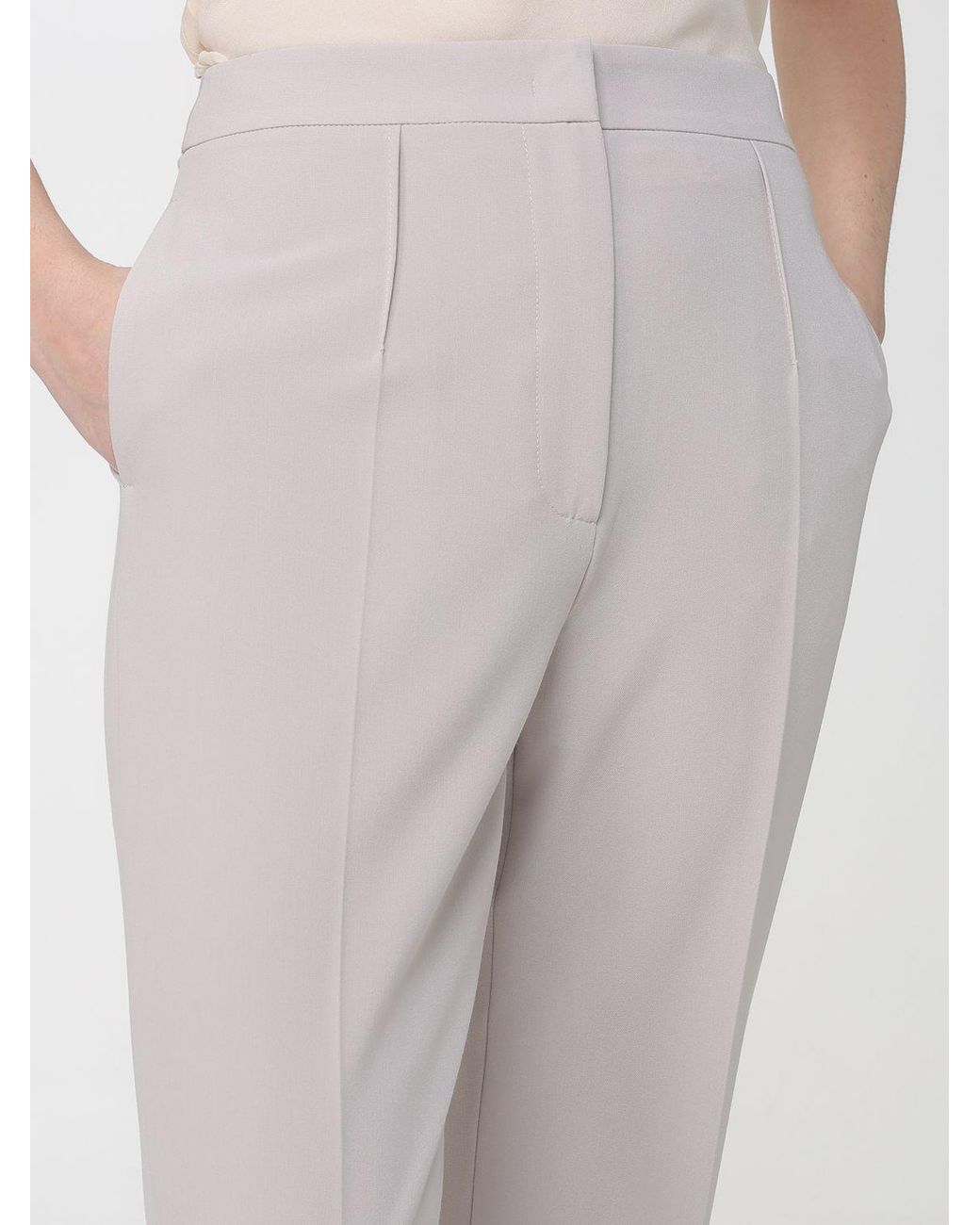 Patrizia Pepe Pink Crêpe Slim Fit Trousers