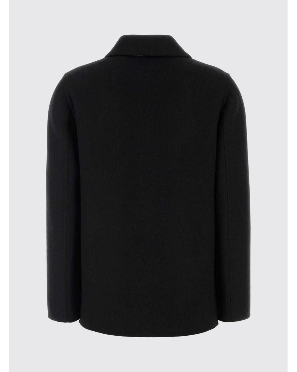 Burberry Blue Single-Breasted Short Wool Coat With Classic Collar