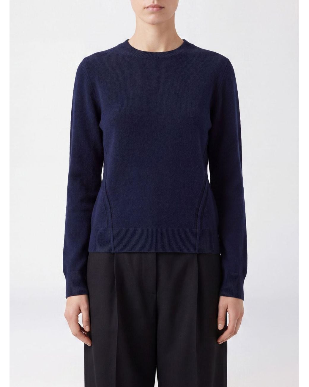 Jil Sander Blue Long-Sleeved Crewneck Jumper