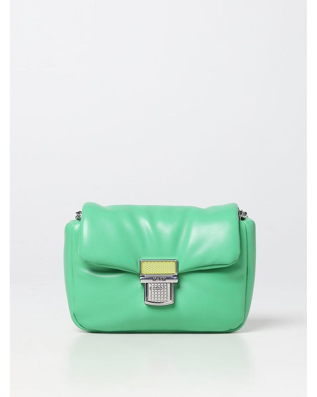 MSGM Green Bag In Synthetic Nappa Leather