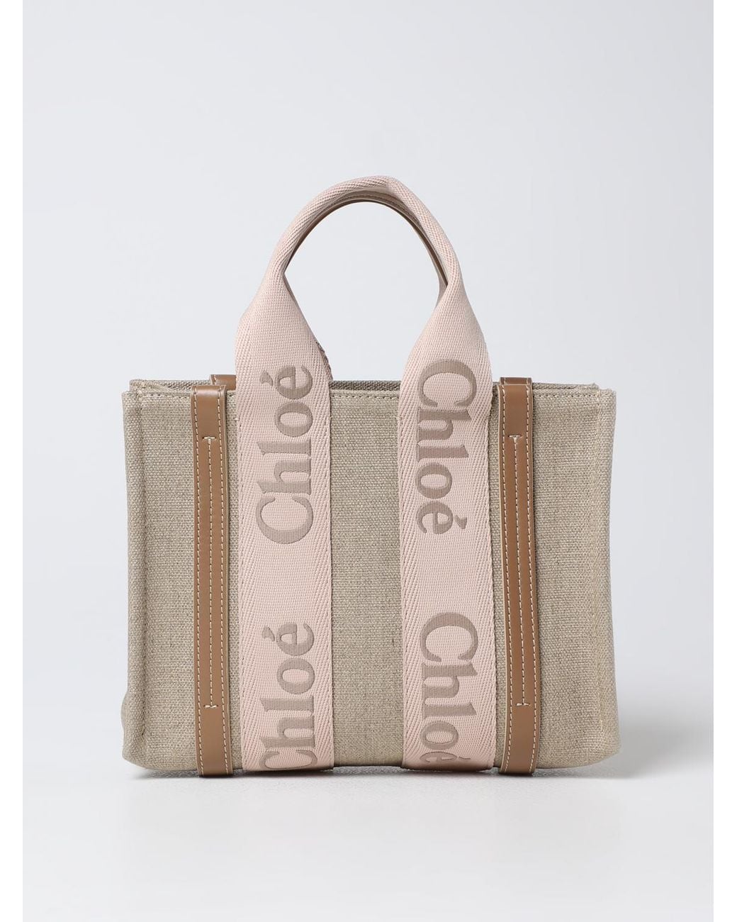 Chloé Natural ChloÉ Tasche Aus Canvas Und Leder Mit Gesticktem Logo