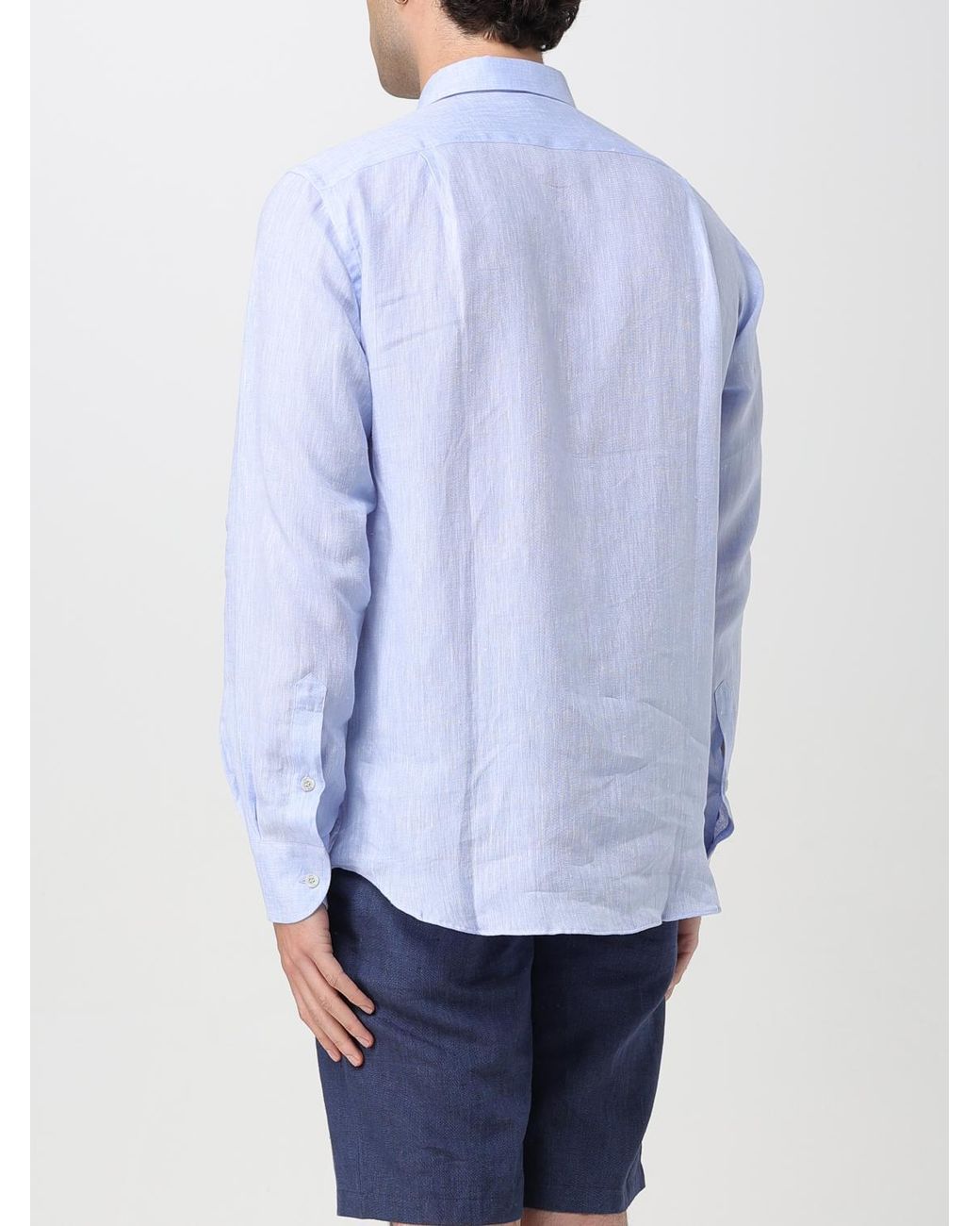 Kampos Blue Classic Linen Shirt for men