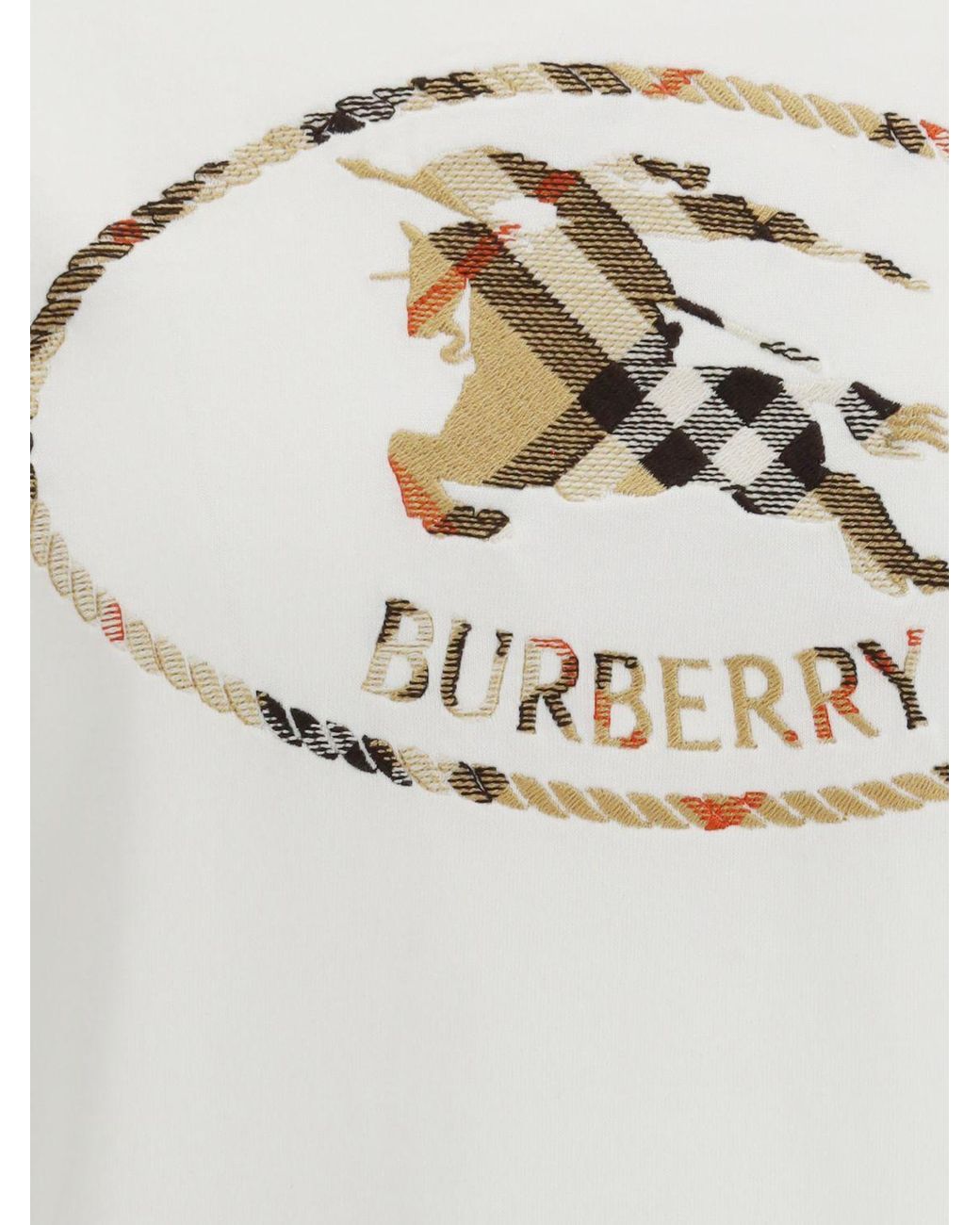 Burberry White Cotton T-Shirt With Logo for men