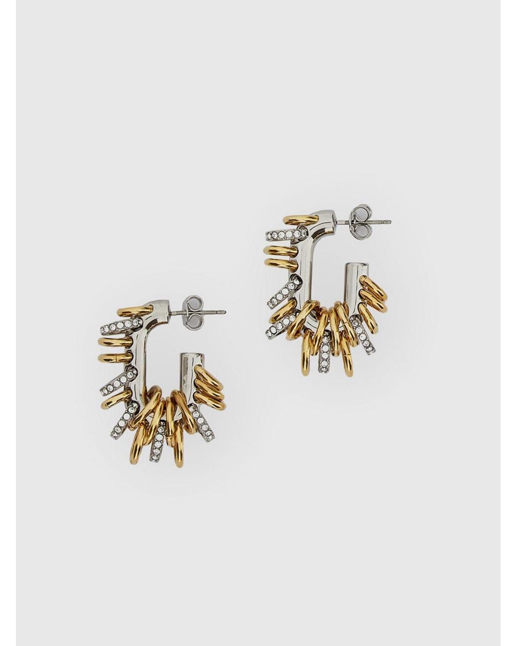 Rabanne White Punk Xl Link Crystal-Embellished Dangle Earrings