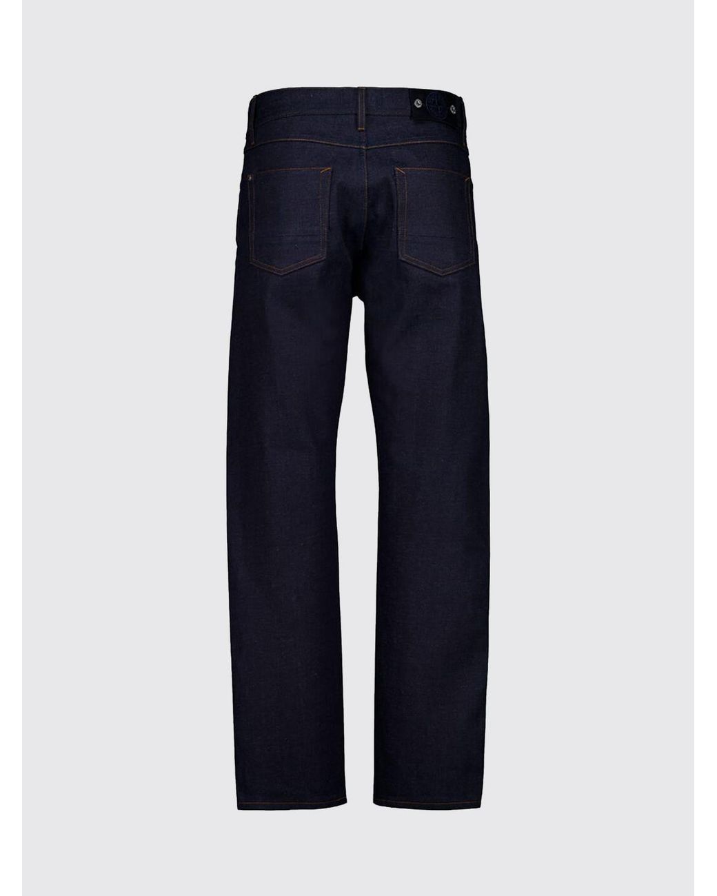 Stone Island Blue Regular Fit 5-Pocket Denim Jeans With Compass Logo for men