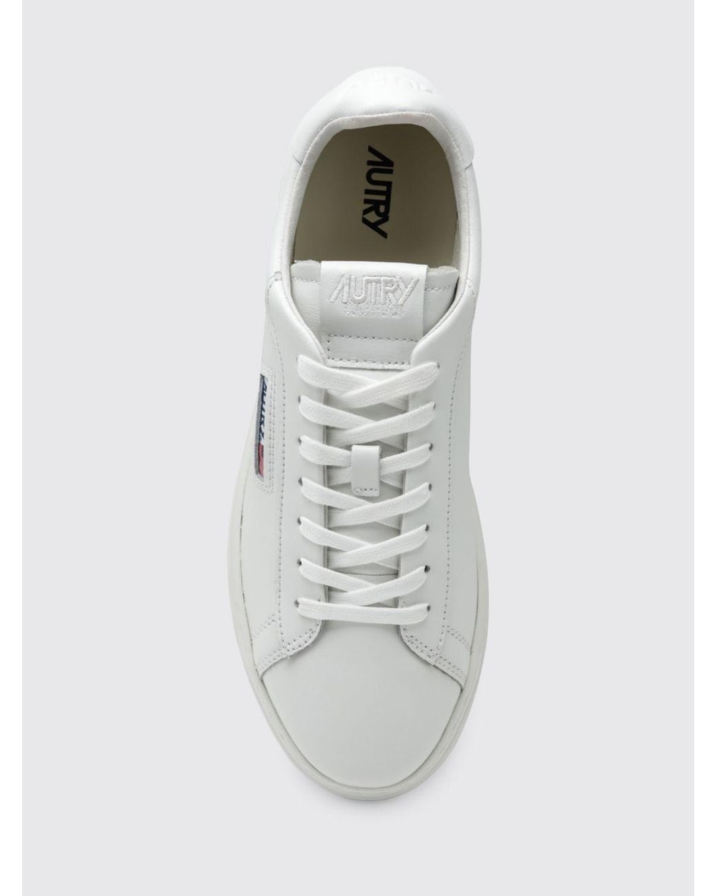 Autry White Dallas Logo-Patch Leather Sneakers for men