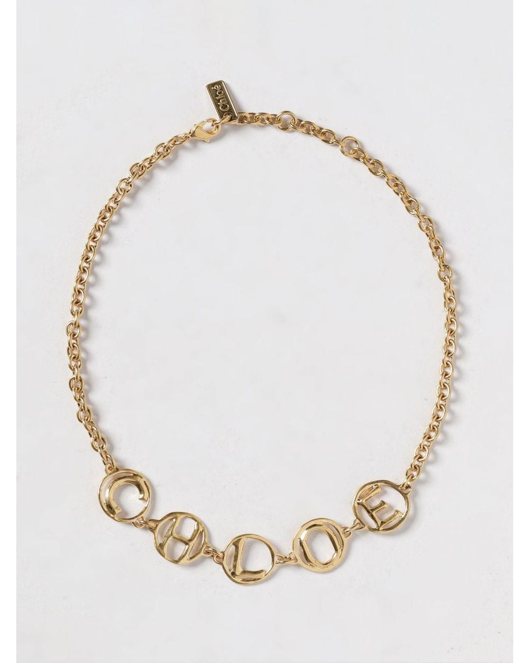 Chloé Natural ChloÉ Script Brass Necklace