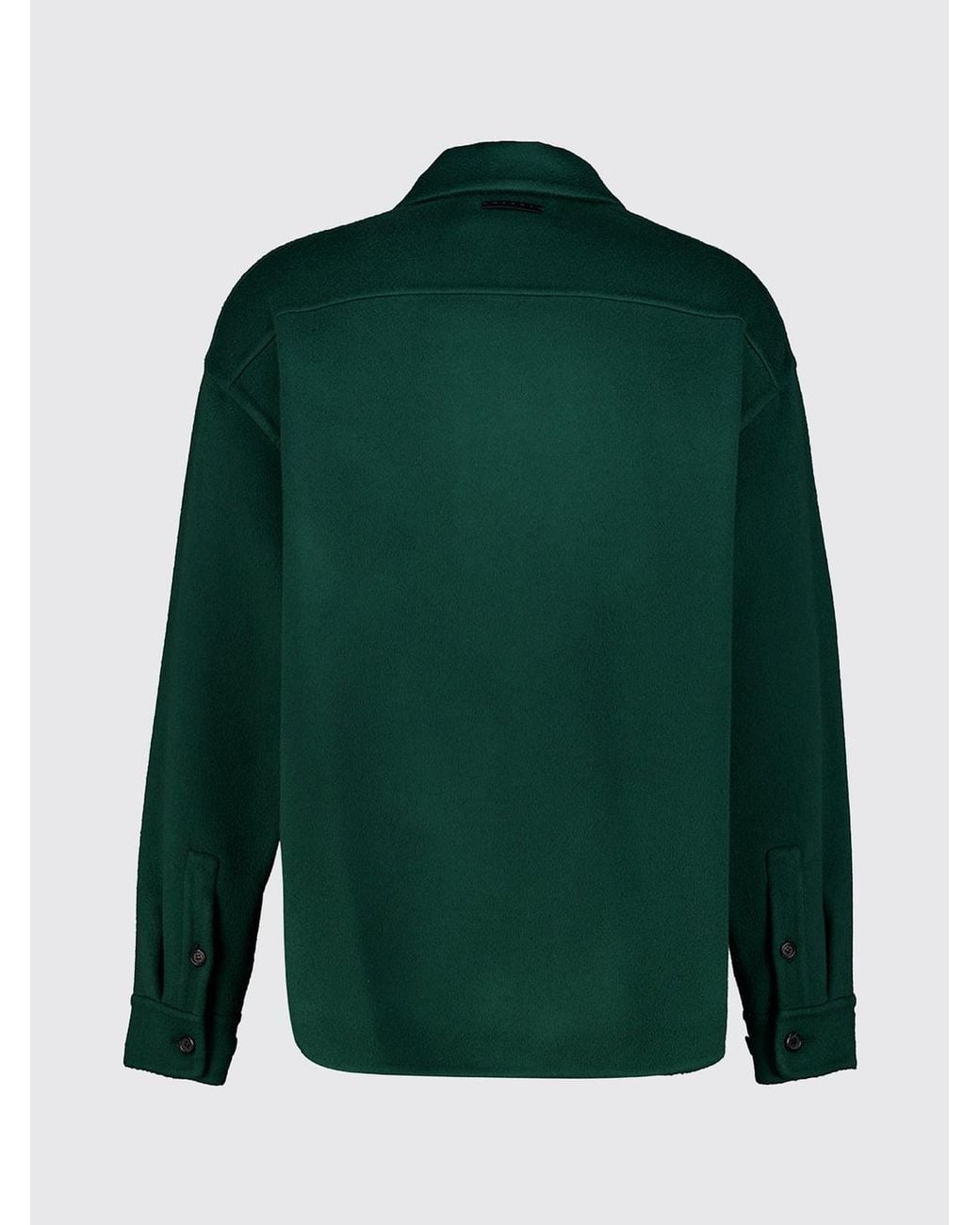 Marni Green Virgin Wool And Cashmere Shirt Jacket With Dropped Shoulders for men