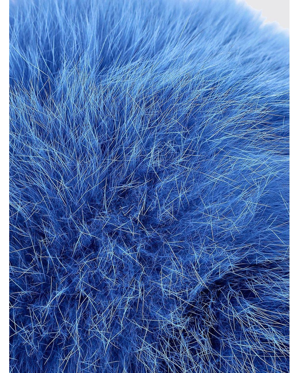 Philipp Plein Blue Solid Colour Fur Slide Sandals With A Low Heel