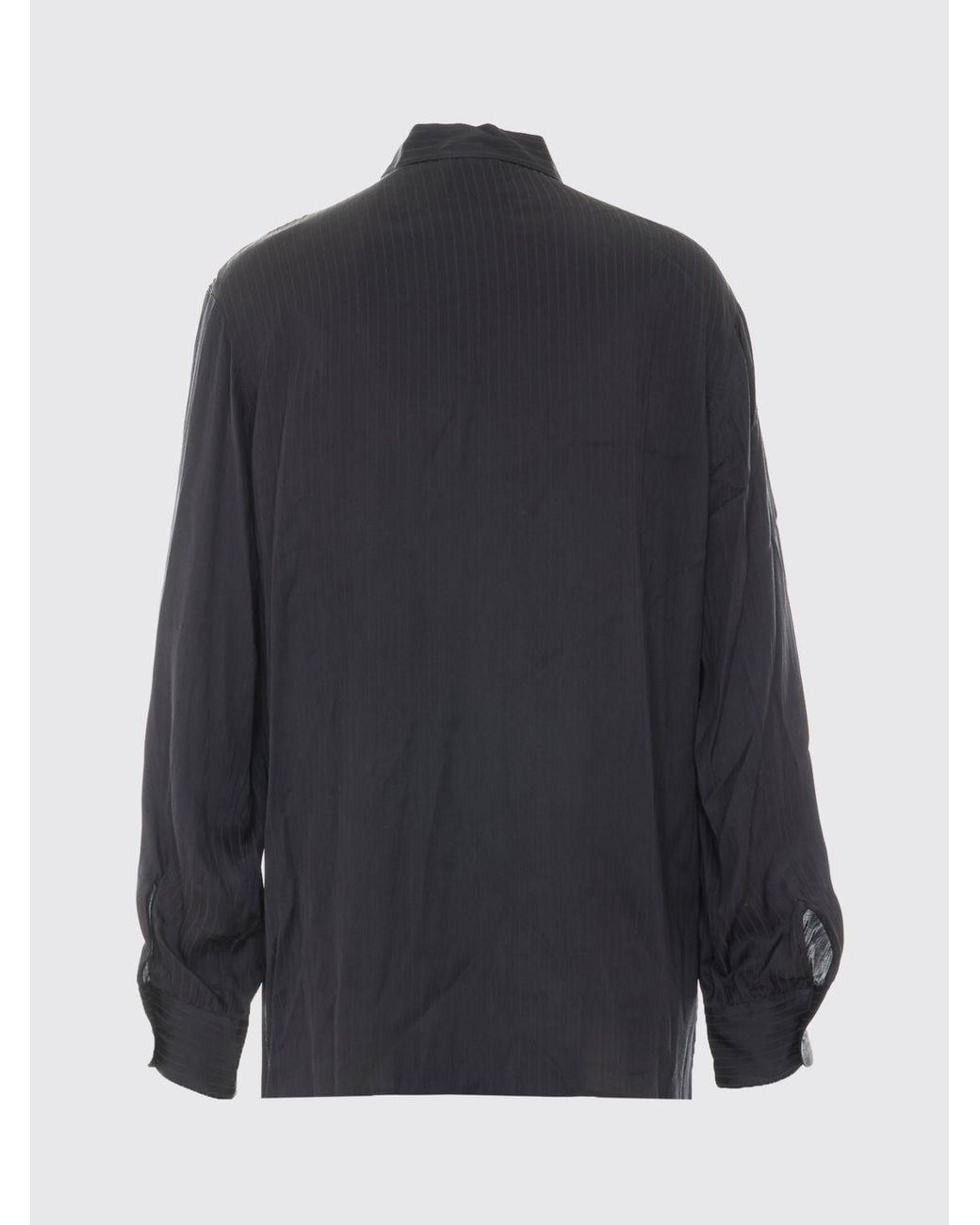A.P.C. Blue Striped Viscose Shirt With Long Sleeves And Pussy-Bow Collar