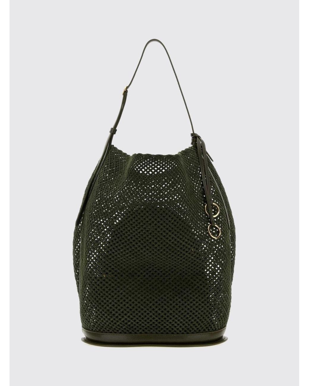 Alaïa Black Hip Perforated Suede Leather Bucket Bag