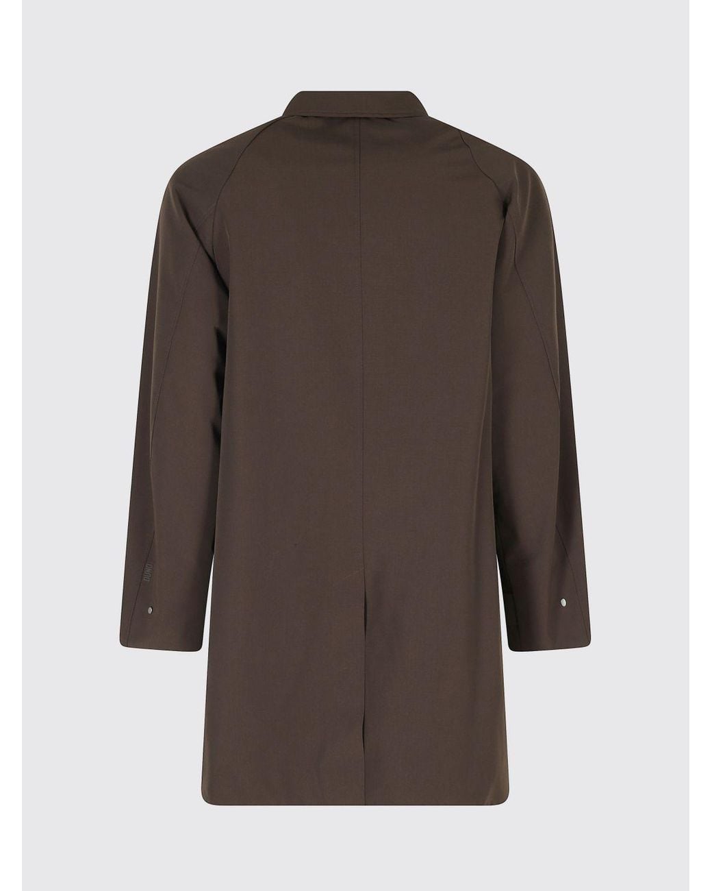 DUNO Gray Knee-Length Polyester Trench Coat With Belted Cuffs for men