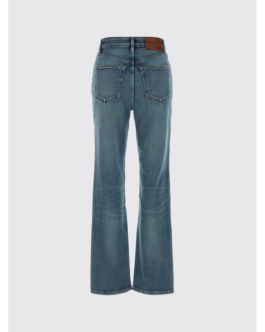 Calvin Klein Blue Mid-Rise Flared Stretch Jeans