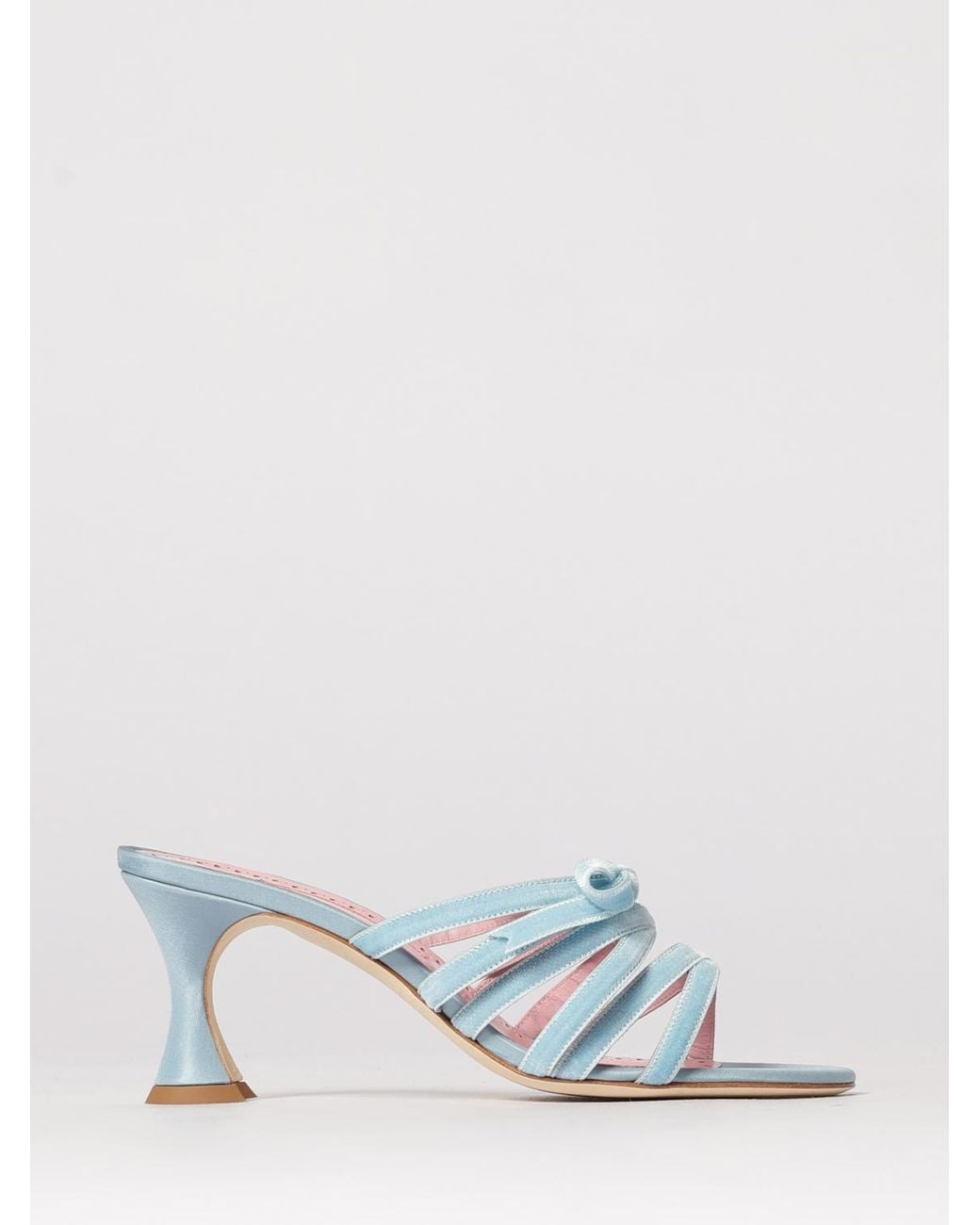 Manolo Blahnik White Clementel Satin And Velvet Mules With Bow