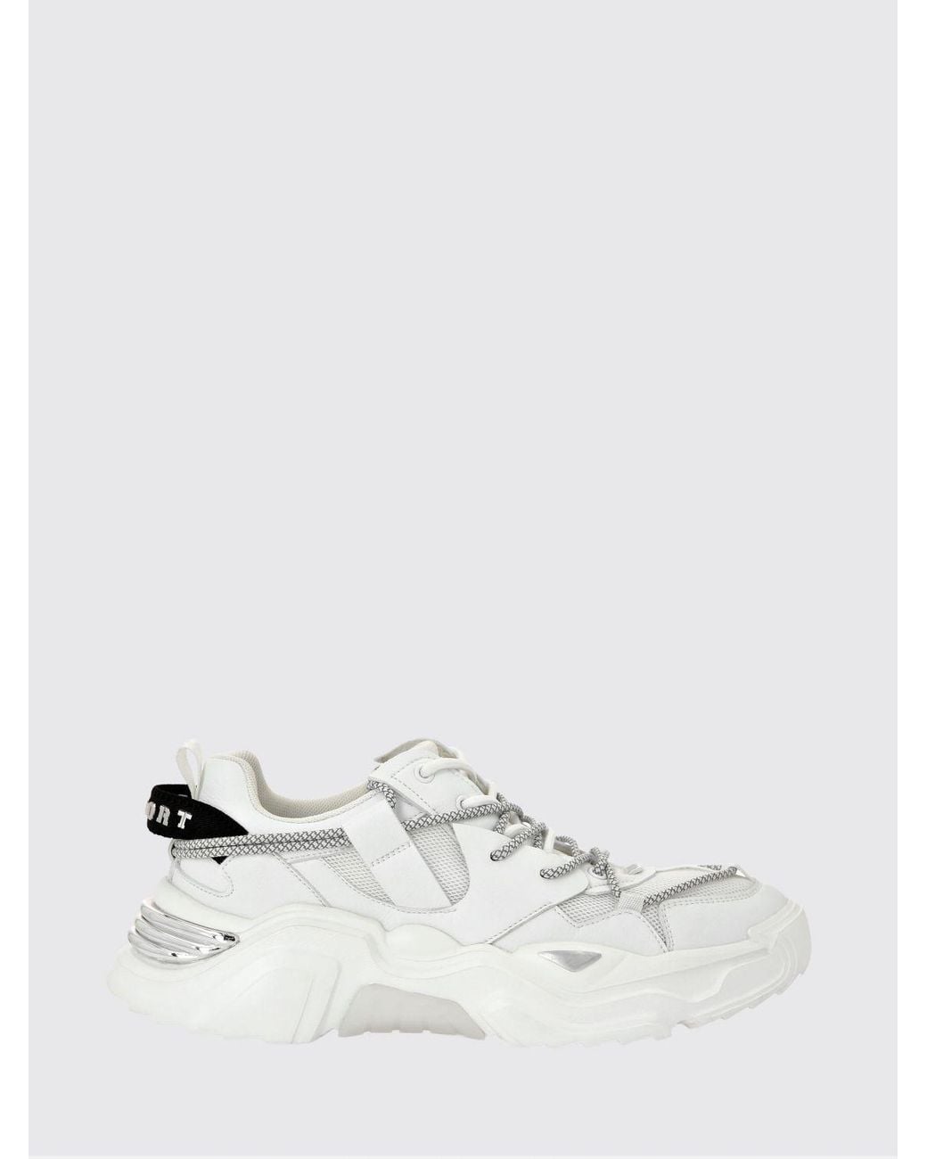 Philipp Plein White Lace-Up Low-Top Sneakers for men